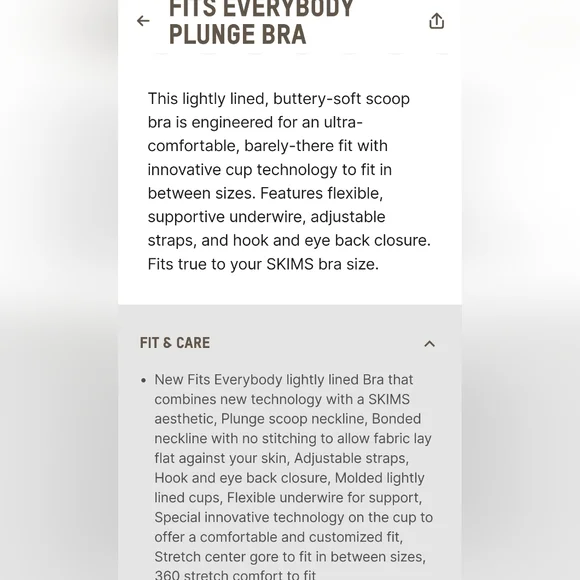 💕SKIMS Fits Everybody Lightly lined Underwire Plunge Scoop Bra Black Onyx 44DD - Picture 10 of 11